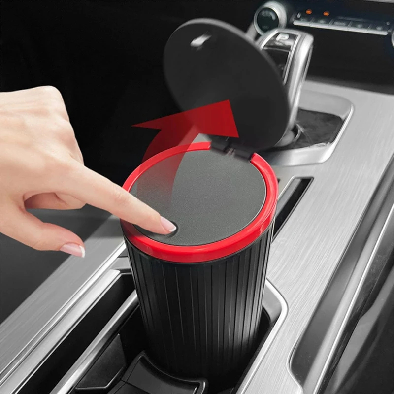 Waterproof Car Trash Can With Lid - Car Trash Can Press Switch Type