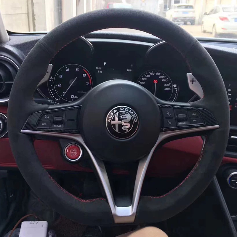For Alfa Romeo Giulia Stelvio  - Car Steering Wheel Cover Anti Slip Breathable ulasan dan harga