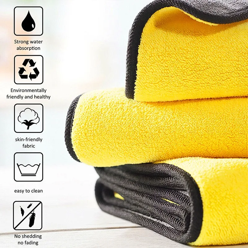 1/20pcs Thicken Microfiber Clo - Microfiber Car Drying Towel Super Absorbent ulasan dan harga